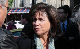 La journaliste française Anne Sinclair à Paris le 10 avril 2014