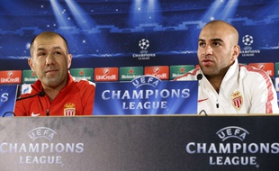 Leonardo Jardim et Ayem Abdennour en conférence de presse, le 21 avril 2015.