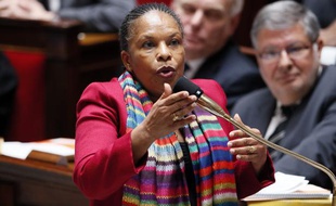 La ministre de la Justice, Christiane Taubira, le 22 mai 2013, à l'Assemblée nationale, à Paris.