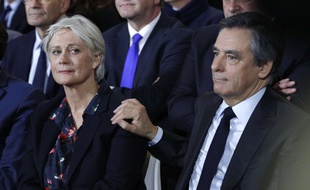Penelope et François Fillon lors d'un meeting à Paris, le 29 janvier 2017.