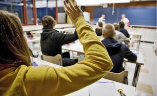 Une classe dans un lycée.