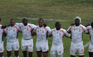 L'équipe de Côte d'Ivoire de rugby lors du match contre l'Algérie, le 1er mars 2014