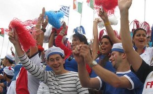 Les proches de Tony Estanguet, lors du titre de champion olympique de canoë du Français, le 31 juillet 2012 à Londres.