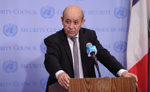 Le ministre des Affaires étrangères, Jean-Yves Le Drian, au siège de l'ONU à New York le 15 juillet 2021 (illustration).