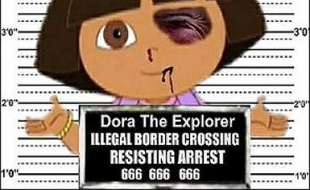 Dessin parodique de Dora l'exploratrice
