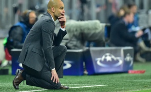 Pep Guardiola, l'entraîneur du Bayern Munich, le 3 mai 2016, contre l'Atlético Madrid.