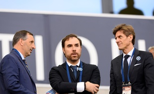 Joe DaGrosa, Hugo Varela et Frédéric Longuépée (de gauche à droite) au Matmut Atlantique.