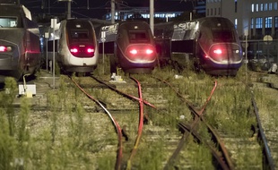 Des trains arrêtés pour maintenance à Châtillon, au sud de Paris.