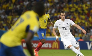 Le milieu de terrain de l'équipe de France Morgan Schneiderlin, le 25 juin 2014, à Rio, contre l'Equateur.