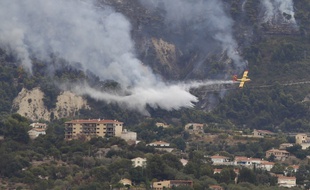 Incendie dans une forêt de Menton.