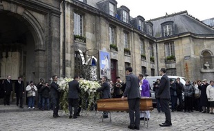 Les obsèques de l'animateur Jacques Chancel célébrées en l'église Saint-Germain-des-Près à Paris le 6 janvier 2015