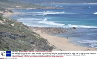 Un homme avait été tué par un requin à Gracetown, au sud-ouest de l'Australie, en novembre 2013.