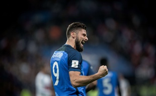 Olivier Giroud lors de France-Biélorussie, le 10 octobre 2017 au Stade de France.