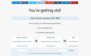 Capture d'écran du site You're getting old, le 4 juin 2014.