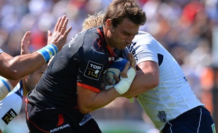 L'arrière du Stade Toulousain Maxime Médard lors d'un match de Top 14 de rugby à Agen, le 29 août 2015.