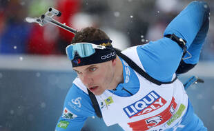 Emilien Jacquelin lors du relais mixte des Mondiaux, le 10 février 2021.