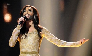 Conchita Wurst lors de la finale de l'Eurovision le 10 mai 2014 à Copenhague