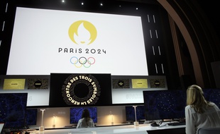 La présentation du logo Paris-2024 à Paris, le 21 octobre 2019.