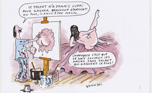 Une planche de Wolinski, qui n'était pas tendre avec l'art contemporain.