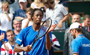 Gaël Monfils lors de la demi-finale de Coupe Davis, le 21 septembre à Roland-Garros;