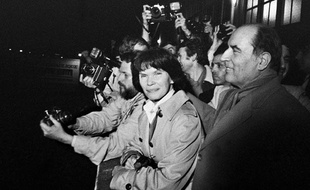 Danielle Mitterrand à Mulhouse, le 8 mai 1981.