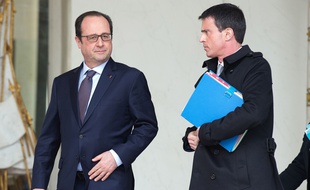 François Hollande et Manuel Valls à l'Elysée le 1er avril 2015.