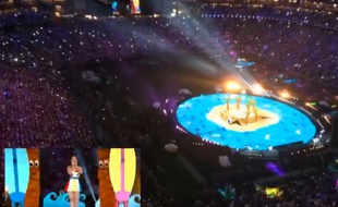 Capture d'écran: Katy Perry au Super Bowl 2015 en timelapse.