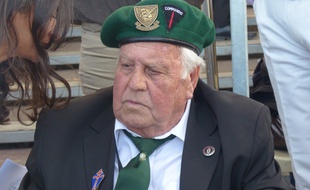 René Rossey, vétéran français de 88 ans, présent pendant la cérémonie de commémoration du Débarquement le 6 juin 2014.