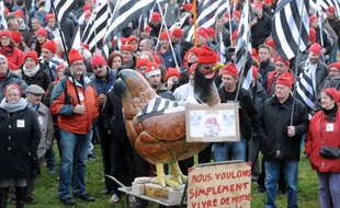 Les Bonnets rouges défilent à Carhaix (Finistère), le 30 novembre 2013