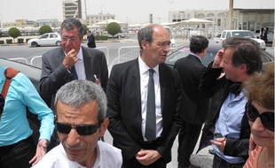 Patrick Balkany, Eric Woerth et Malek Boutih (au premier rang) au 13e Forum de Doha, au Qatar, le 22 mai 2013.