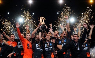 Montpellier est devenu, sans jouer, champion de France pour la cinquième année consécutive après la défaite 27-22 de Chambéry à Nantes jeudi en ouverture de la 23e journée de D1.