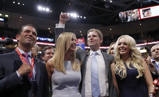 Les enfants de Donald Trump: Donald Jr, Ivanka, Eric et Tiphany, le 19 juillet à la convention.