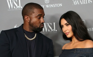 Le rappeur Kanye West et sa femme, la star de la télé-réalité Kim Kardashian