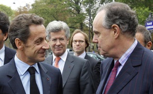 Nicolas Sarkozy et Frédéric Mitterrand à Paris, le 9 octobre 2009.
