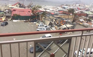 Vue des dégâts à Saint-Martin après le passage du cyclone Irma, le 6 septembre 2017.