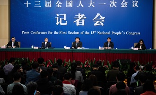 Conférence de presse du mardi 13 mars 2018 au Palais du peuple à Pékin.