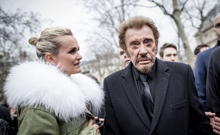Johnny Hallyday et son épouse Laeticia en 2015