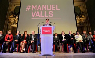 En meeting à Tours, Manuel Valls, le 26 mars 2015