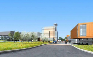Le visuel du projet de la centrale à gaz de Landivisiau, dans le Finistère.