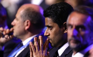 Nasser Al-Khelaïfi, le président du PSG, lors du tirage au sort de la Ligue des champions, le 24 août 2017.