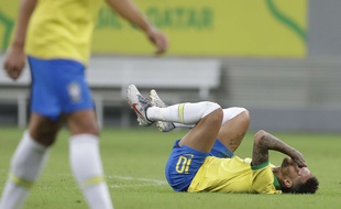 Neymar s'est blessé à la cheville lors du match amical du Brésil face au Qatar, le 5 juin 2019.