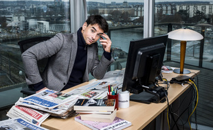 Julian Bugier au siège de France Télévisions, fin 2020.