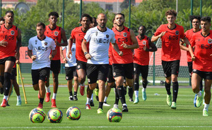 Les joueurs de l'OGC Nice pendant un entraînement fin juillet 2021 (Illustration)