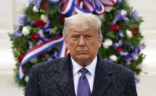 Donald Trump lors d'une cérémonie pour le 11 novembre 2020 à la Maison Blanche.