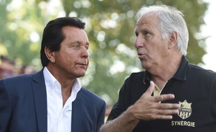 Le président Kita et l'ancien coach nantais René Girard.