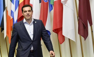 Le Premier ministre grec Alexis Tsipras, avant sa conférence de presse à l'issue du sommet européen à Bruxelles, le 26 juin 2015