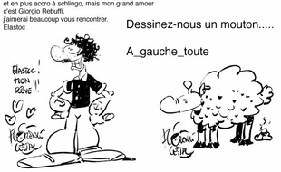 Dessins de Cestac dans les locaux de 20minutes.fr