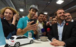 Emmanuel Macron et Muriel Pénicaud en déplacement à Las Vegas en janvier 2016