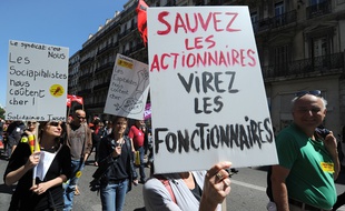Manifestation de fonctionnaires le 15 mai 2014 à Marseile.