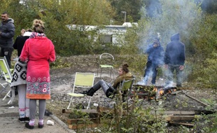 Le camp des gens du voyage le 21 octobre 2015 à Moirans